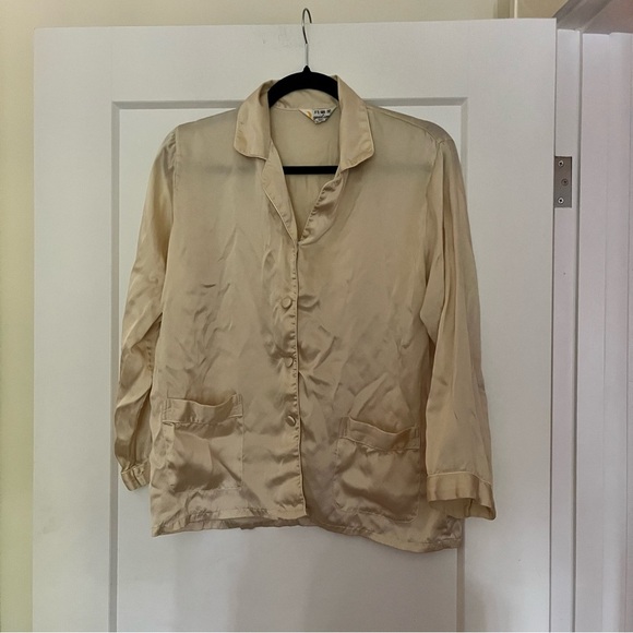 💯 genuine silk vintage cream classic style pyjama set - Picture 8 of 12